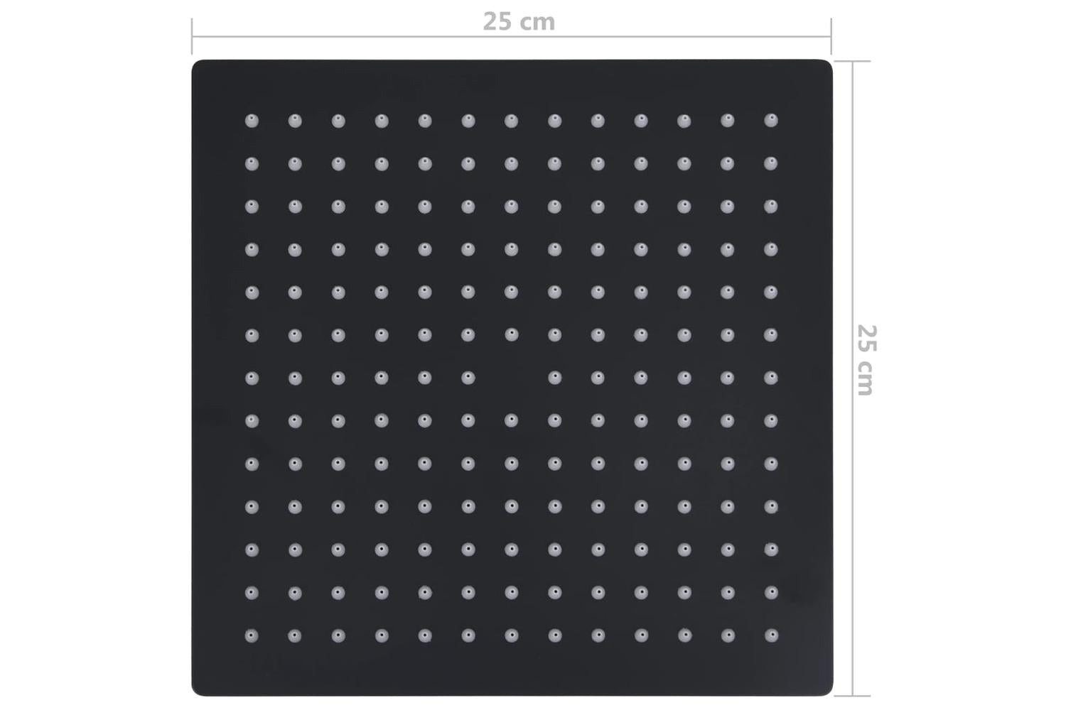 vidaXL 147696 Rain Shower Head Stainless Steel 25x25cm Square Black-7