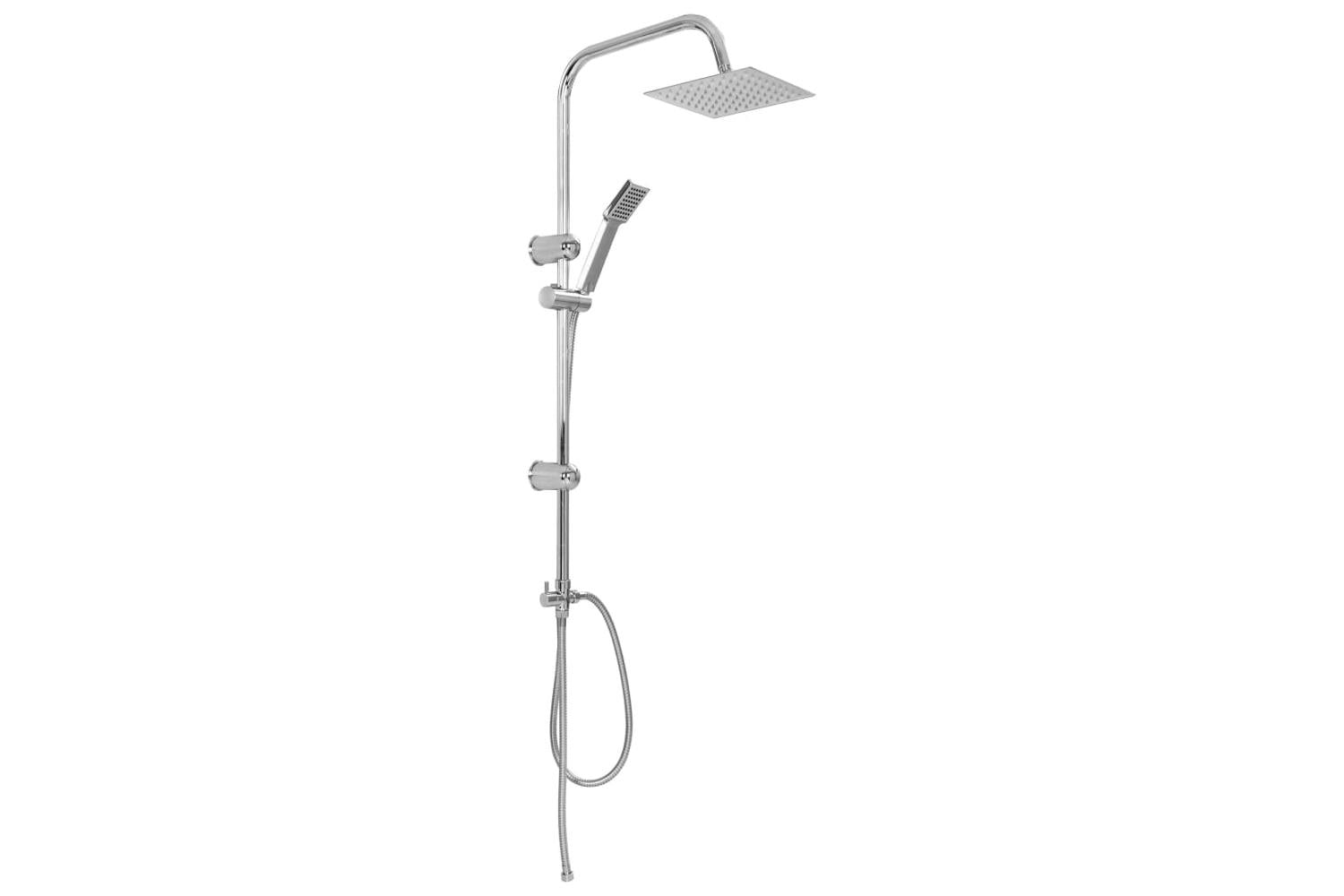 vidaXL 145055 Dual Head Shower Set with Hand Shower | Silver-3