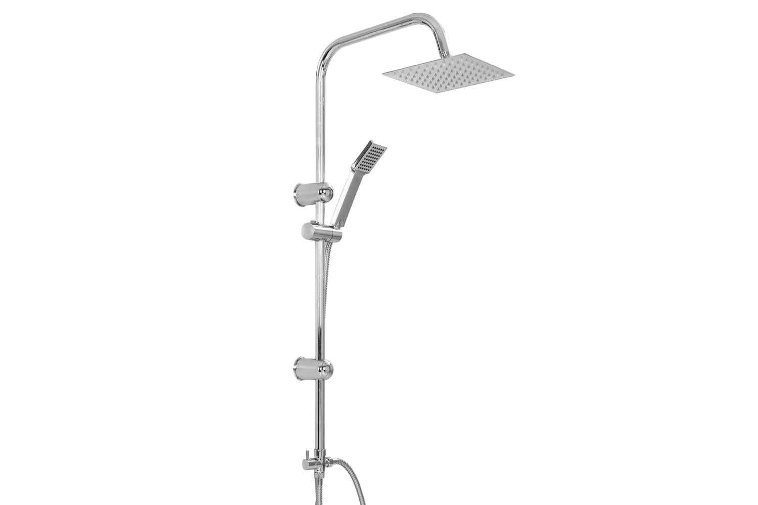 vidaXL 145055 Dual Head Shower Set with Hand Shower | Silver-4