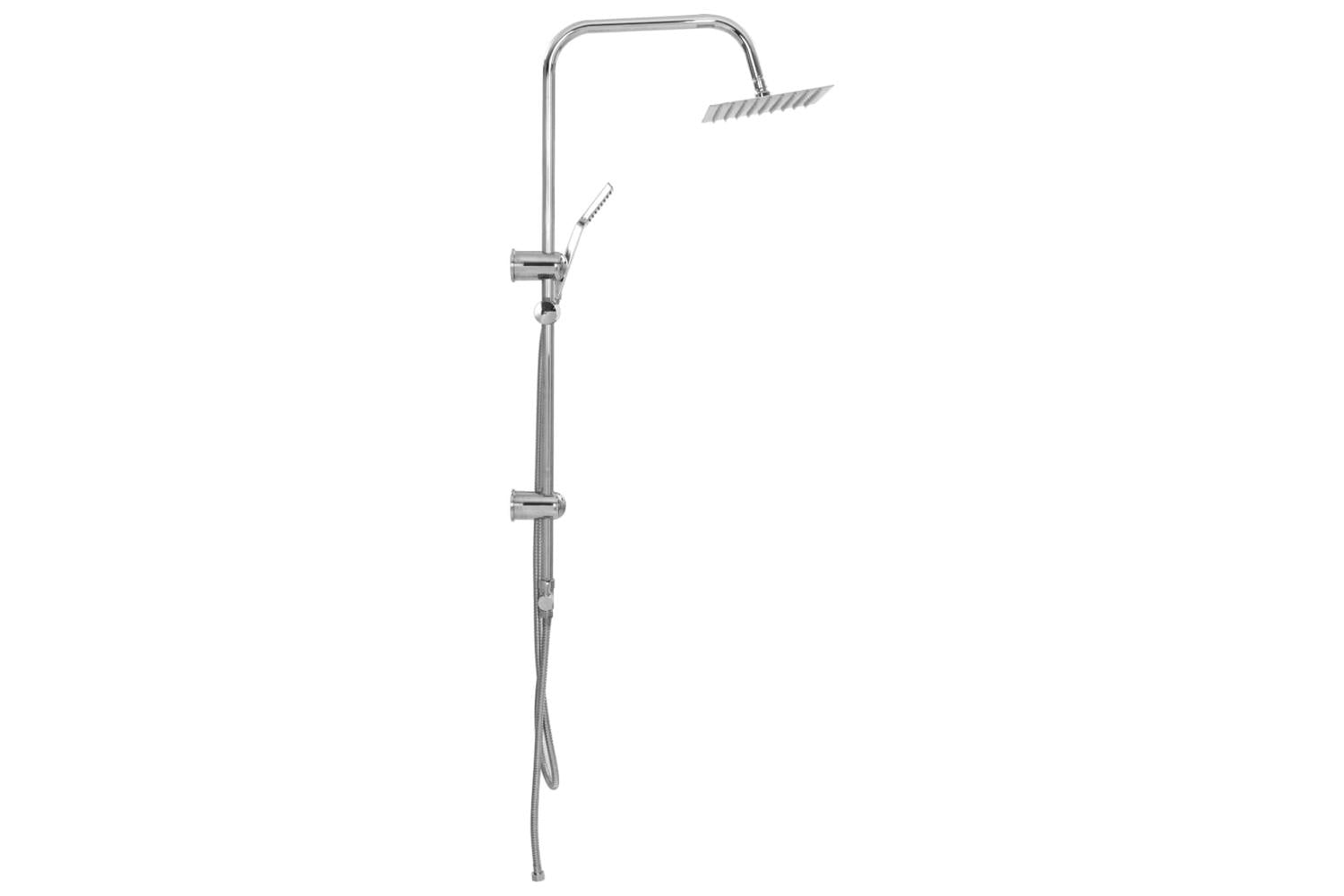 vidaXL 145055 Dual Head Shower Set with Hand Shower | Silver-5