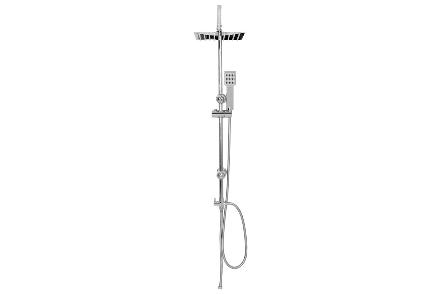 vidaXL 145055 Dual Head Shower Set with Hand Shower | Silver-6