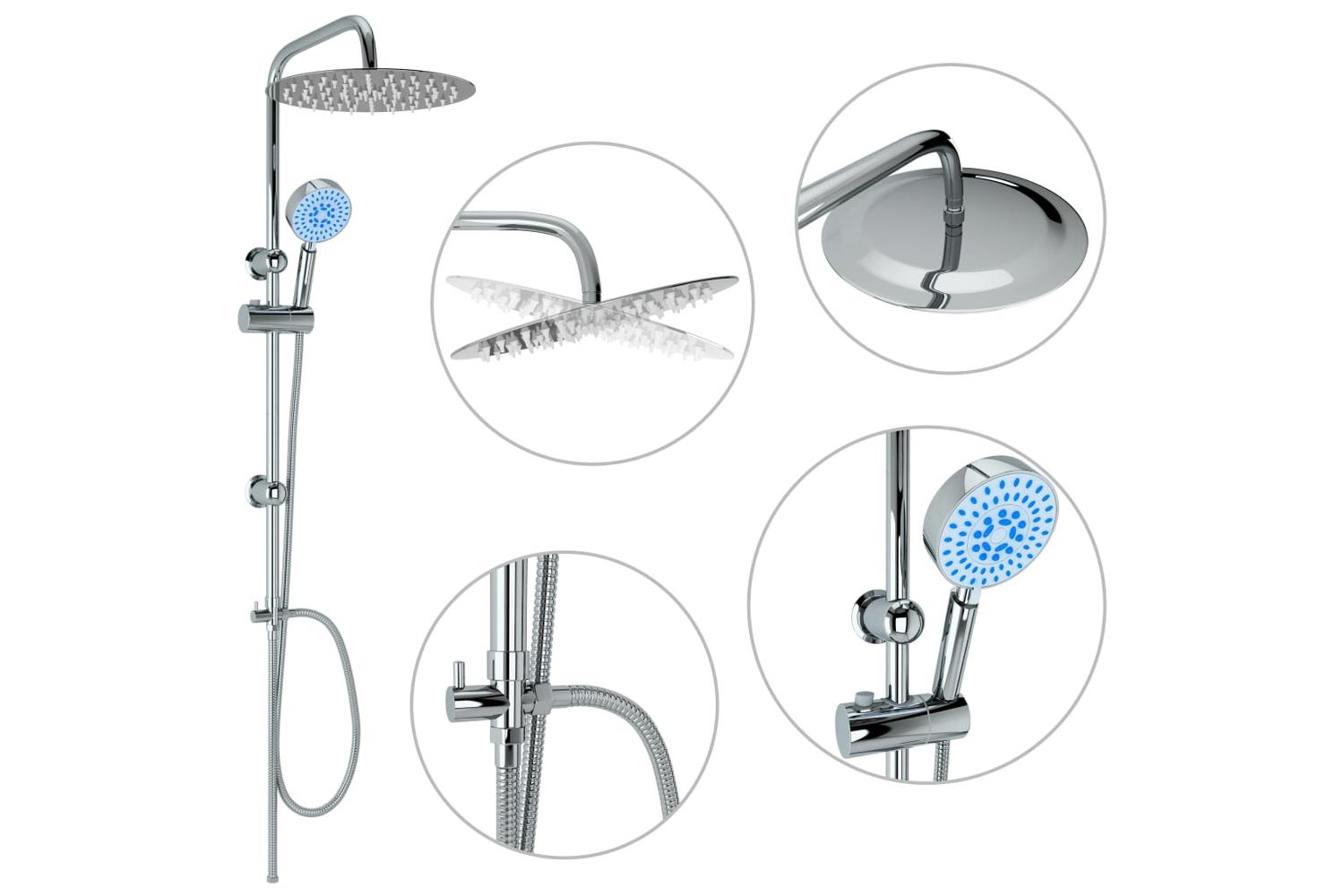 Vidaxl 145056 Dual Head Shower Set With Hand Shower Stainless Steel-2