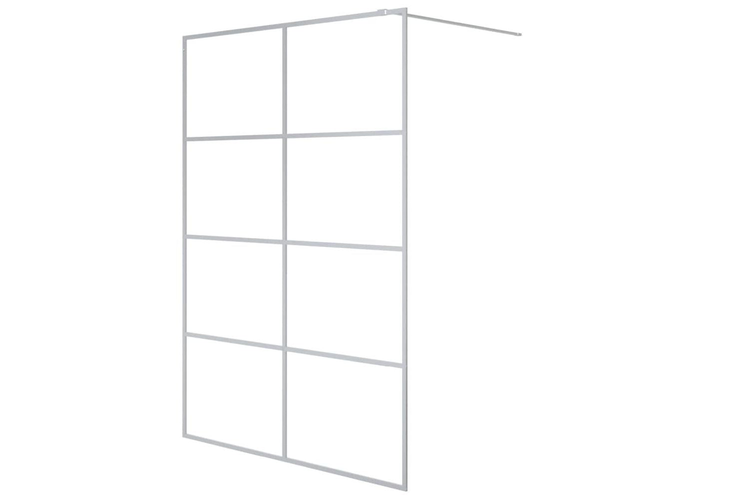 vidaXL 152139 Walk-in Shower Wall Silver 140x195cm Clear Esg Glass