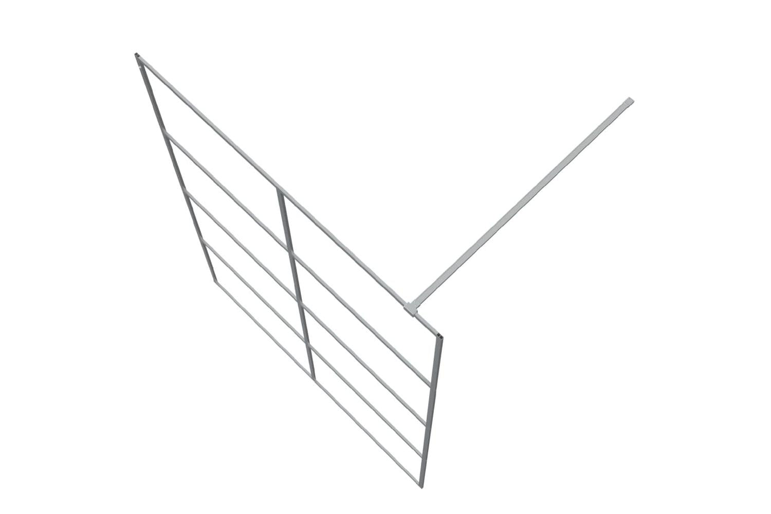 vidaXL 152139 Walk-in Shower Wall Silver 140x195cm Clear Esg Glass-5
