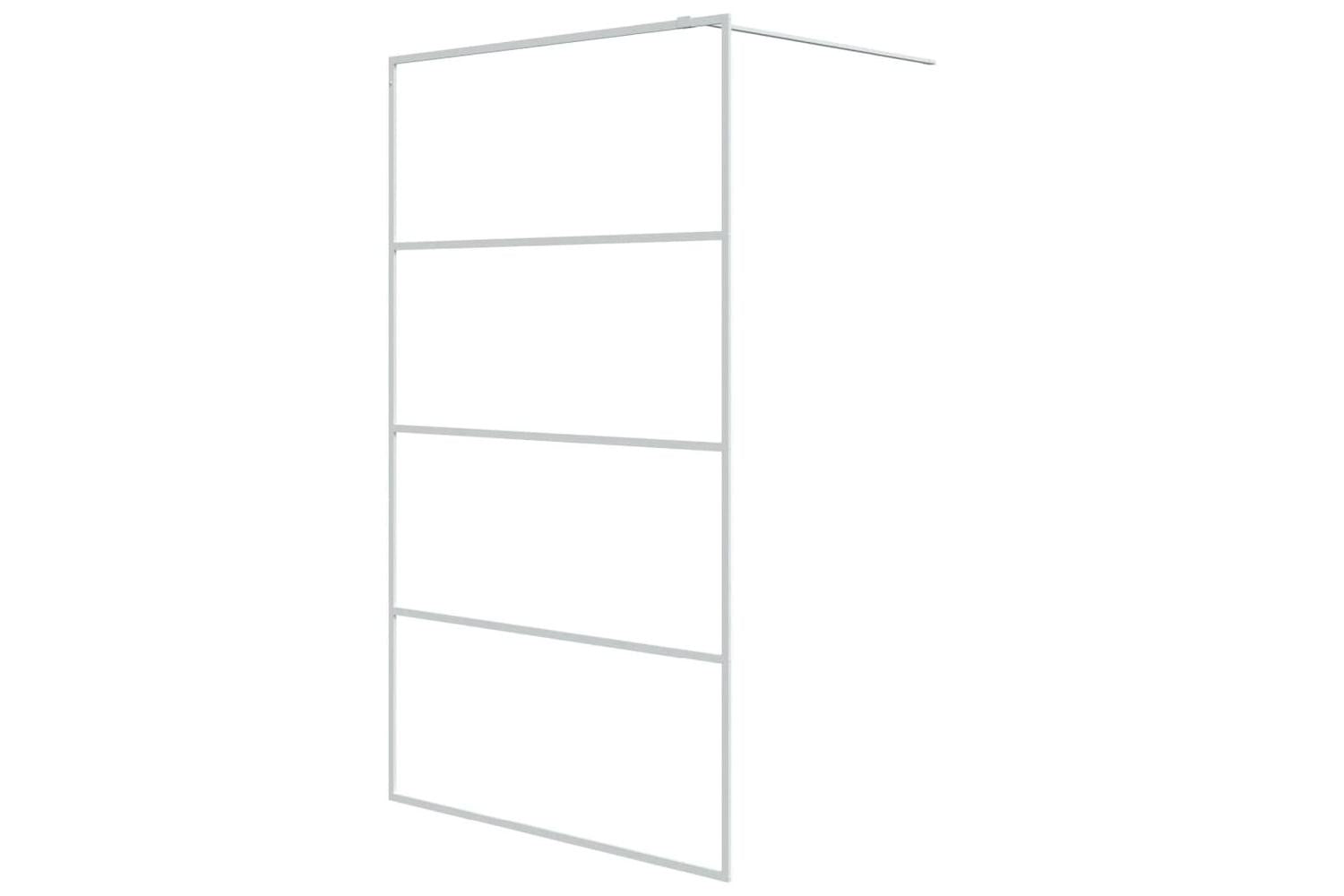 Vidaxl Walk-in Shower Wall White 115x195 Cm Clear Esg Glass