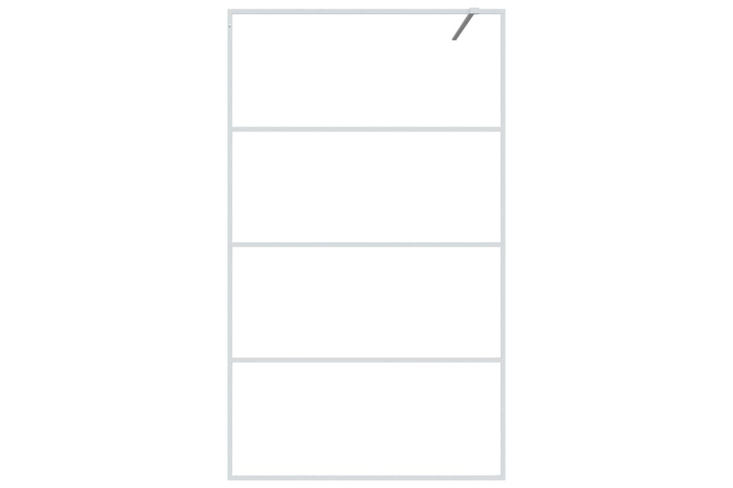 Vidaxl Walk-in Shower Wall White 115x195 Cm Clear Esg Glass-3