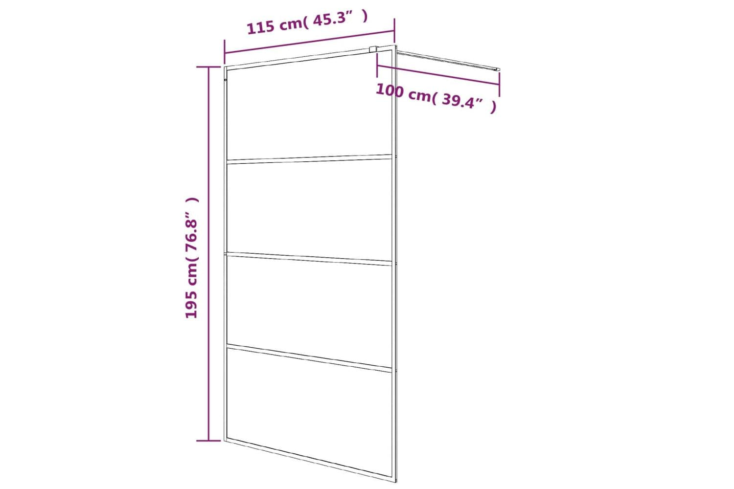 Vidaxl Walk-in Shower Wall White 115x195 Cm Clear Esg Glass-7