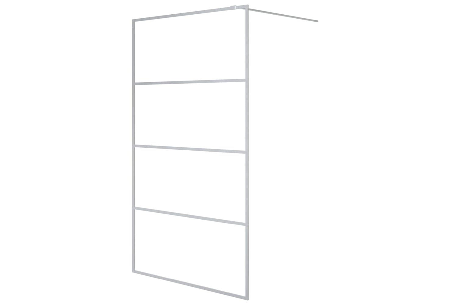 vidaXL 152138 Walk-in Shower Wall Silver 115x195cm Clear Esg Glass