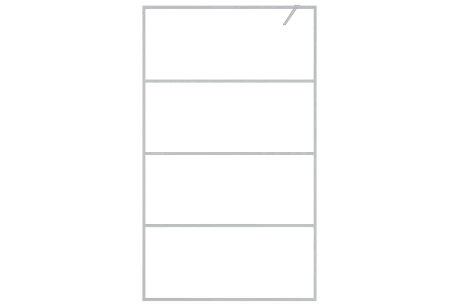 vidaXL 152138 Walk-in Shower Wall Silver 115x195cm Clear Esg Glass-3