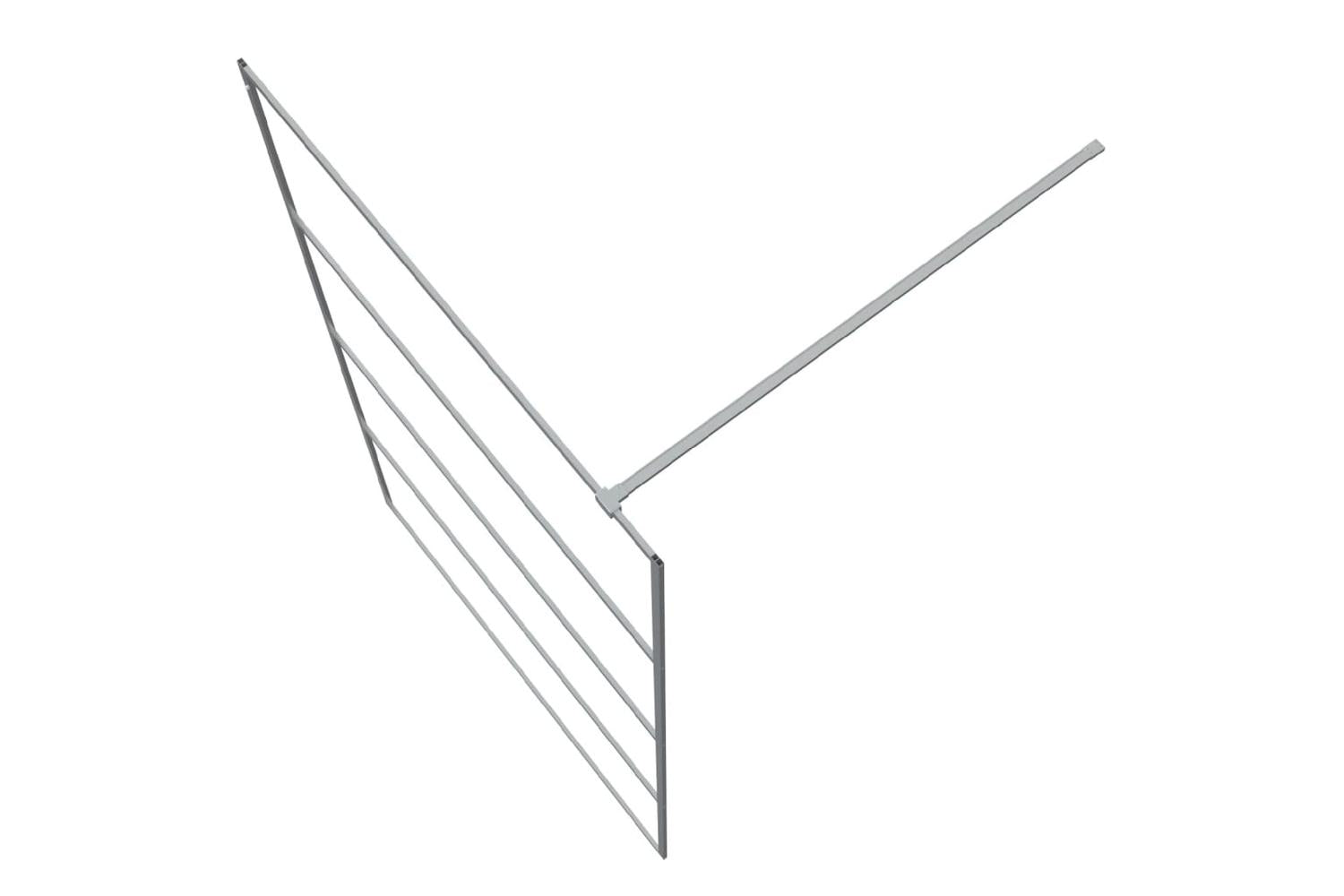 vidaXL 152138 Walk-in Shower Wall Silver 115x195cm Clear Esg Glass-5