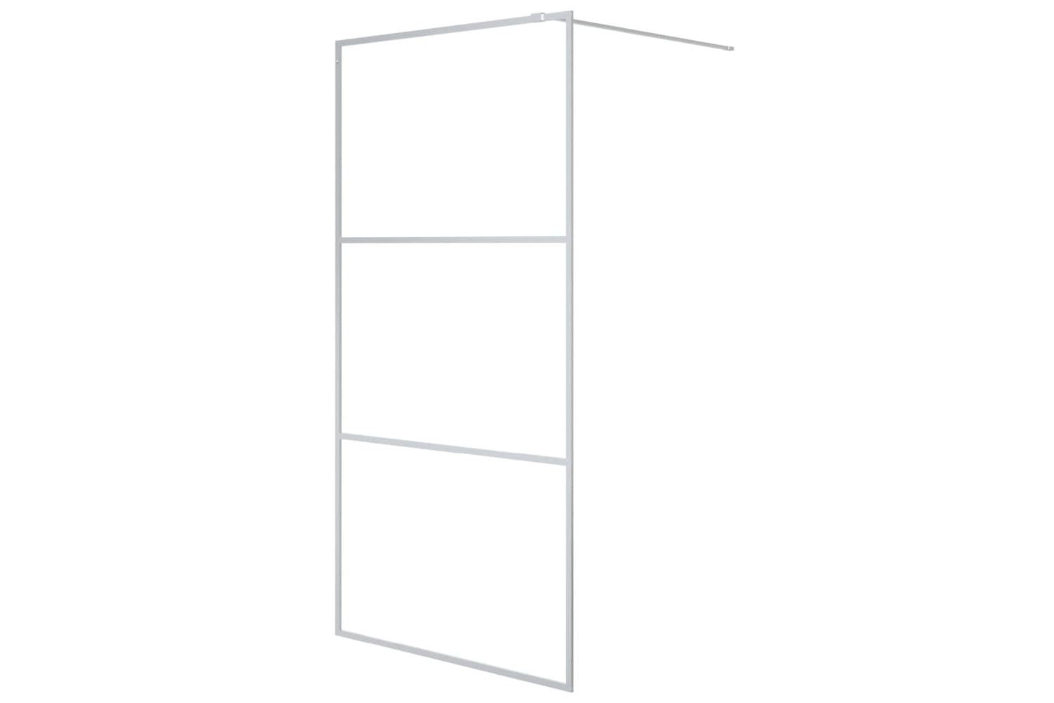 vidaXL 152117 Walk-in Shower Wall Silver 100x195cm Clear Esg Glass-2