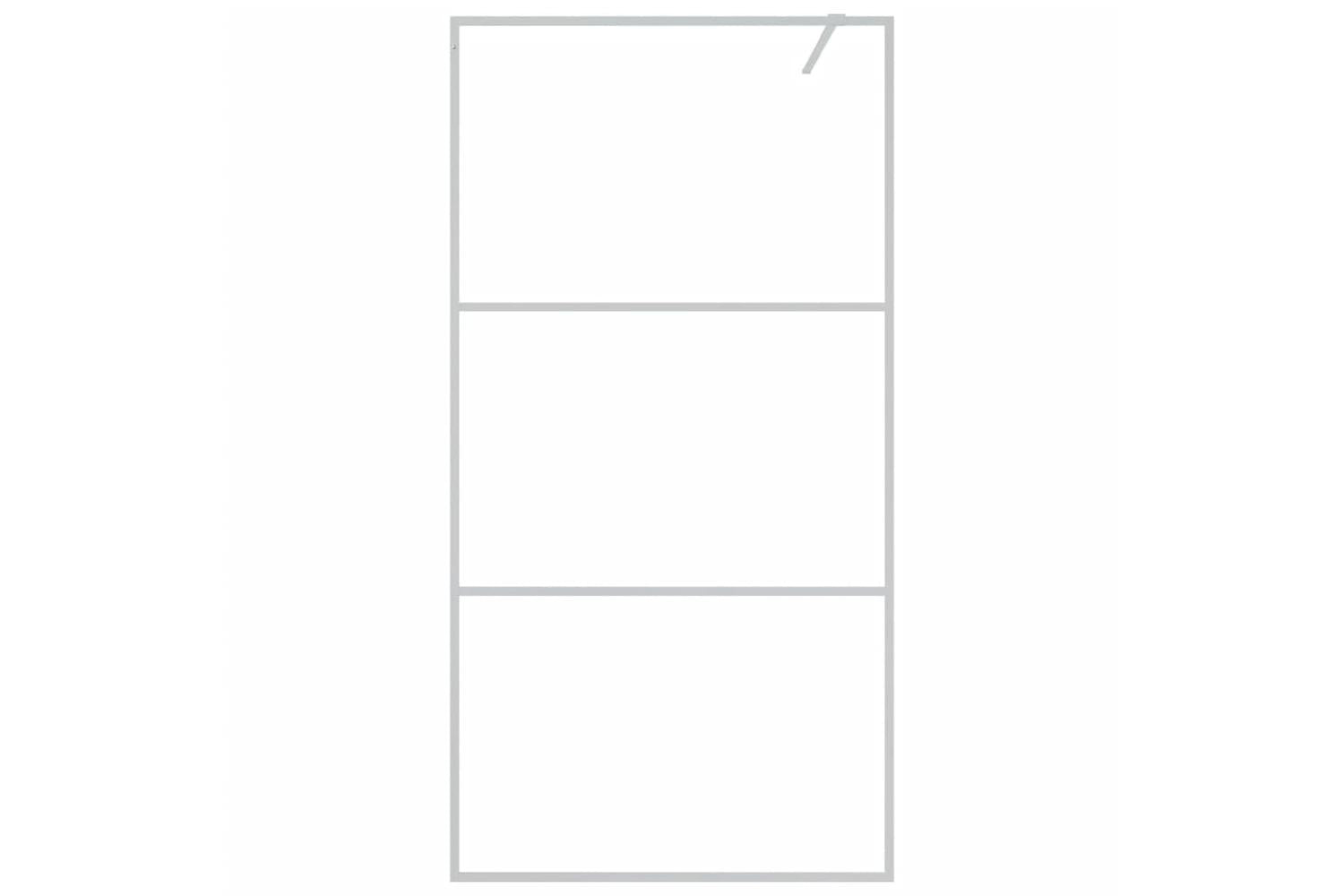 vidaXL 152117 Walk-in Shower Wall Silver 100x195cm Clear Esg Glass-3