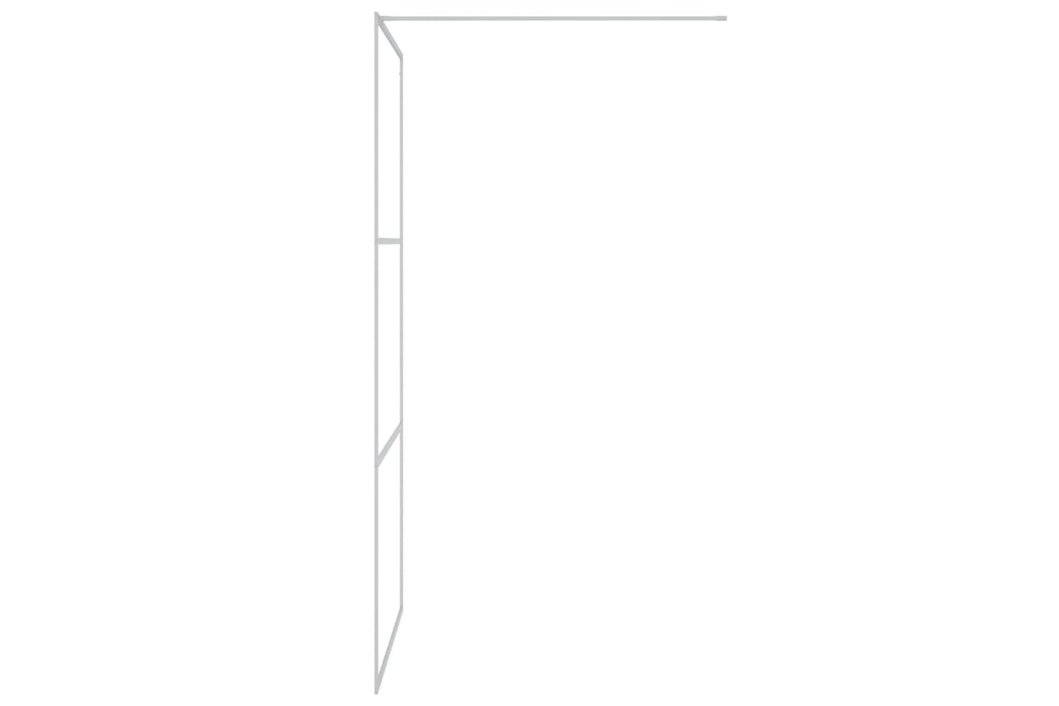 vidaXL 152117 Walk-in Shower Wall Silver 100x195cm Clear Esg Glass-4