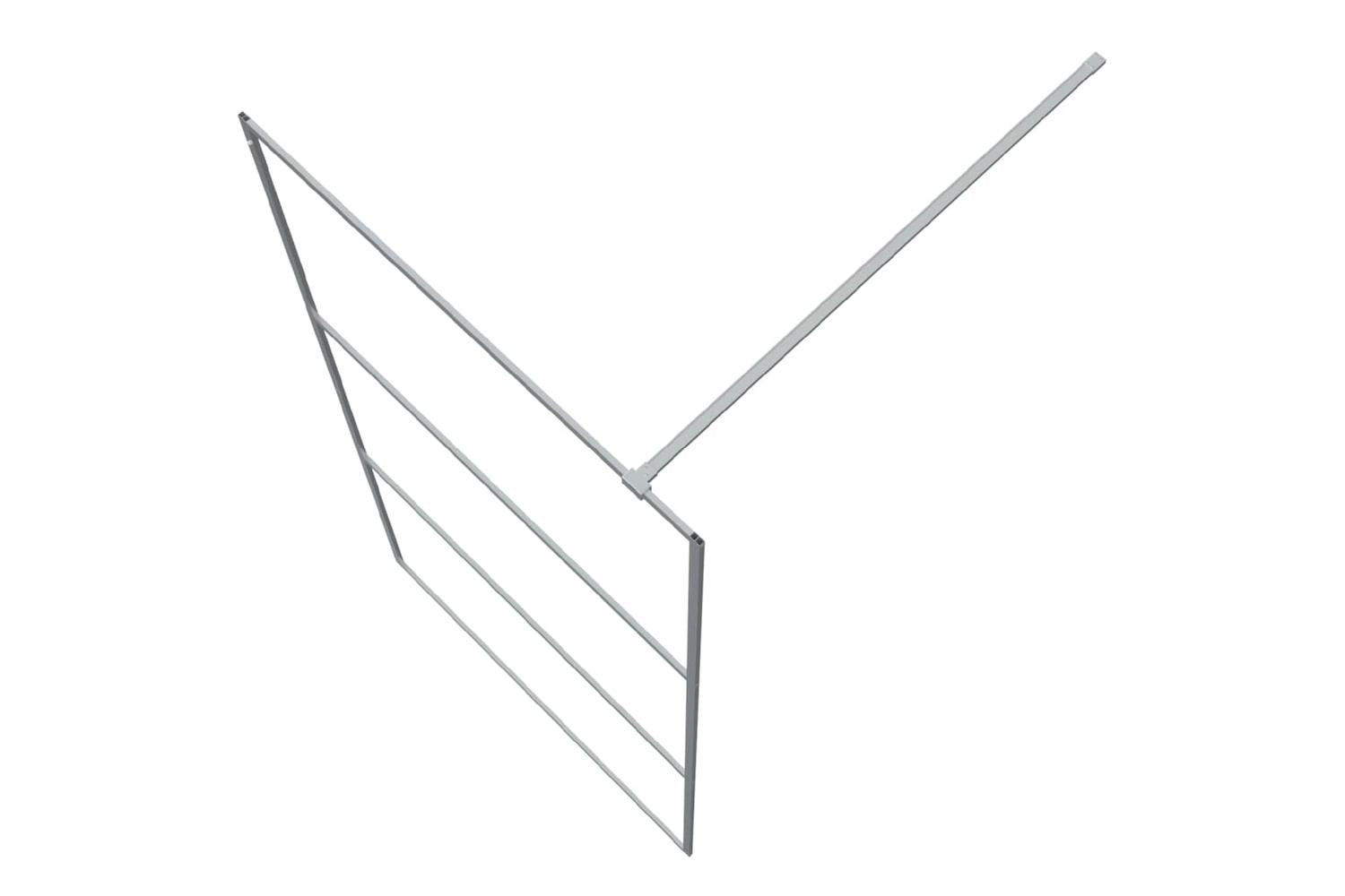 vidaXL 152117 Walk-in Shower Wall Silver 100x195cm Clear Esg Glass-5