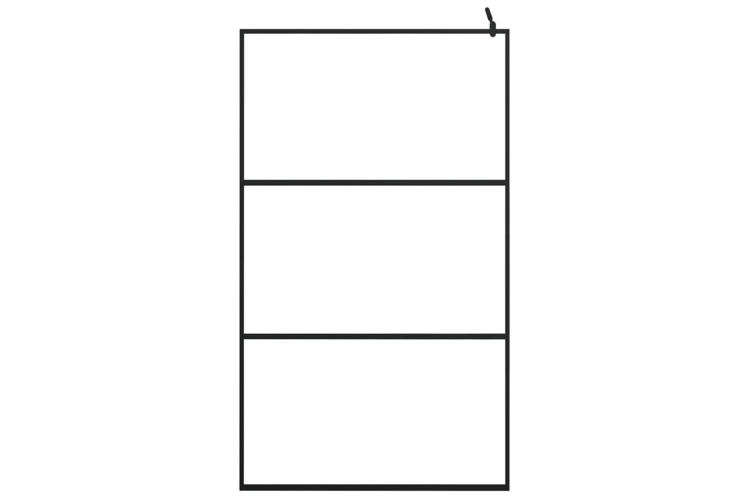 vidaXL 149151 Walk-in Shower Wall With Clear Esg Glass Black 115x195cm-3