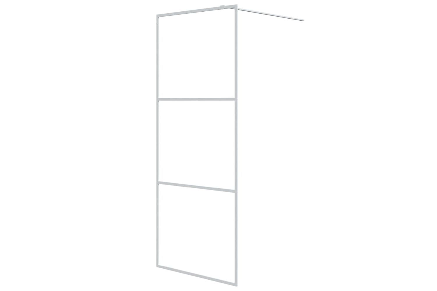 vidaXL 152120 Walk-in Shower Wall White 80x195cm Clear Esg Glass-2
