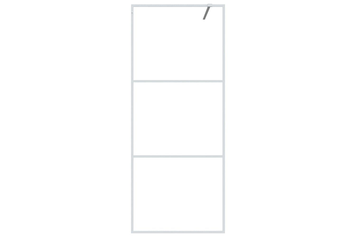 vidaXL 152120 Walk-in Shower Wall White 80x195cm Clear Esg Glass-3