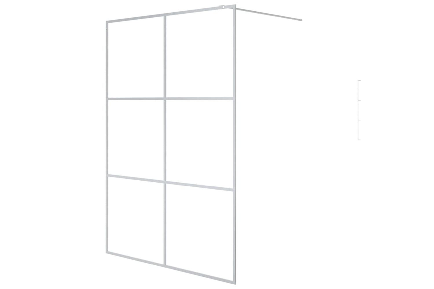 vidaXL 152119 Walk-in Shower Wall Silver 140x195cm Clear Esg Glass