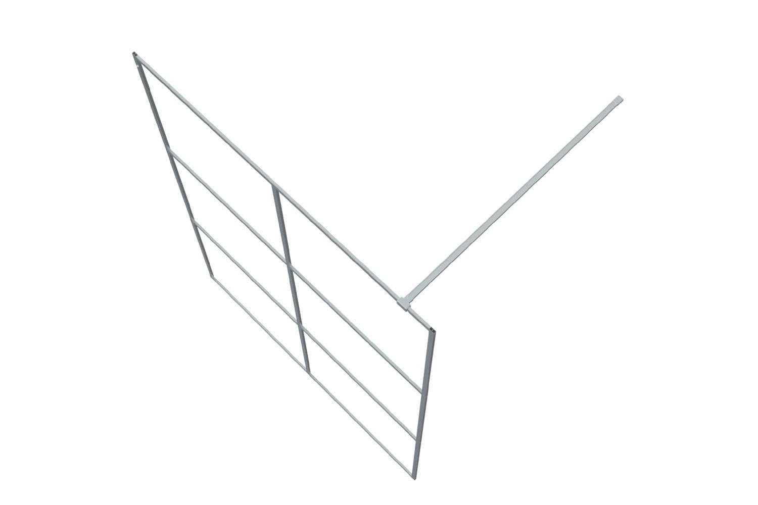 vidaXL 152119 Walk-in Shower Wall Silver 140x195cm Clear Esg Glass-5