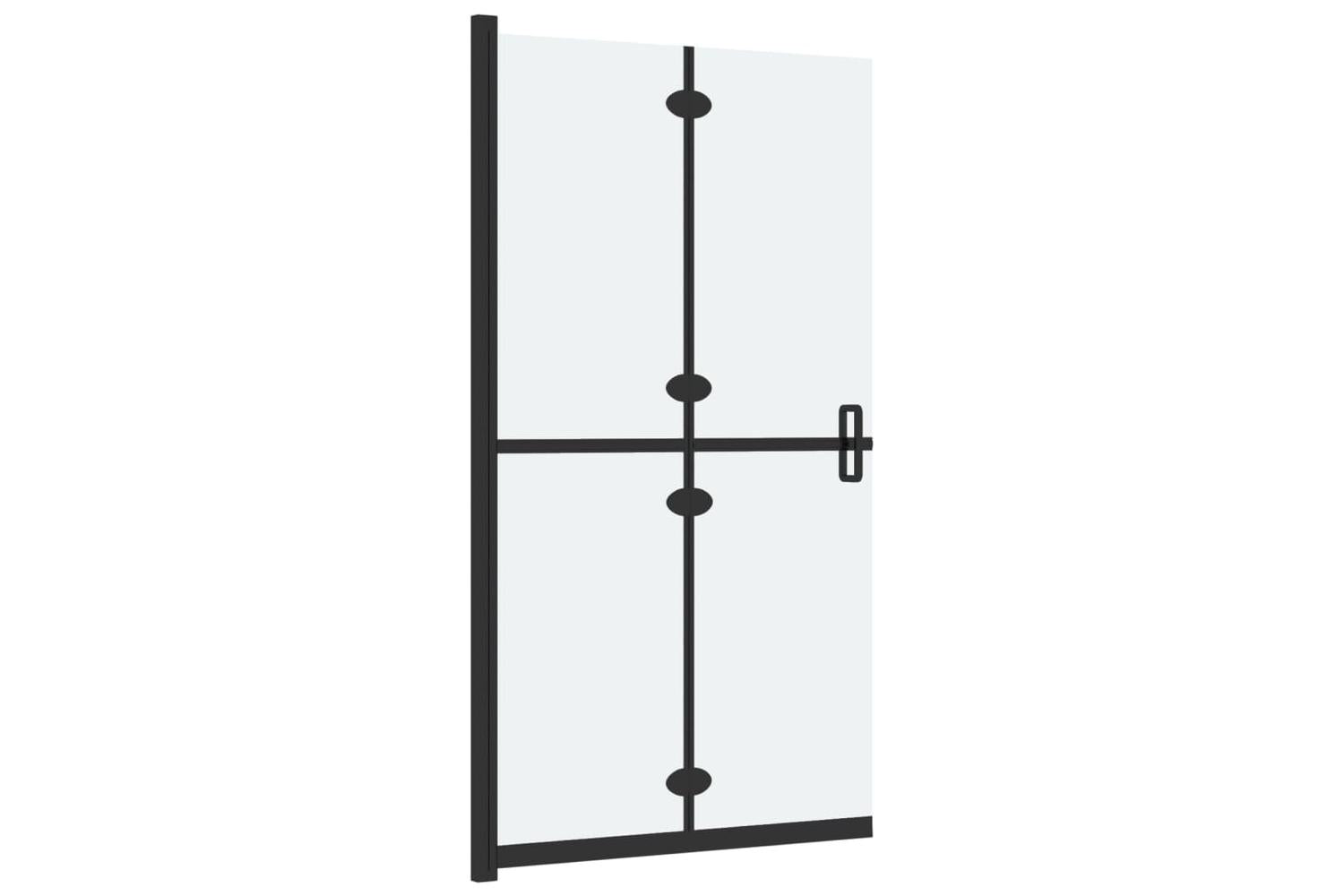 vidaXL 151195 Foldable Walk-in Shower Wall Frosted Esg Glass 100x190cm-4