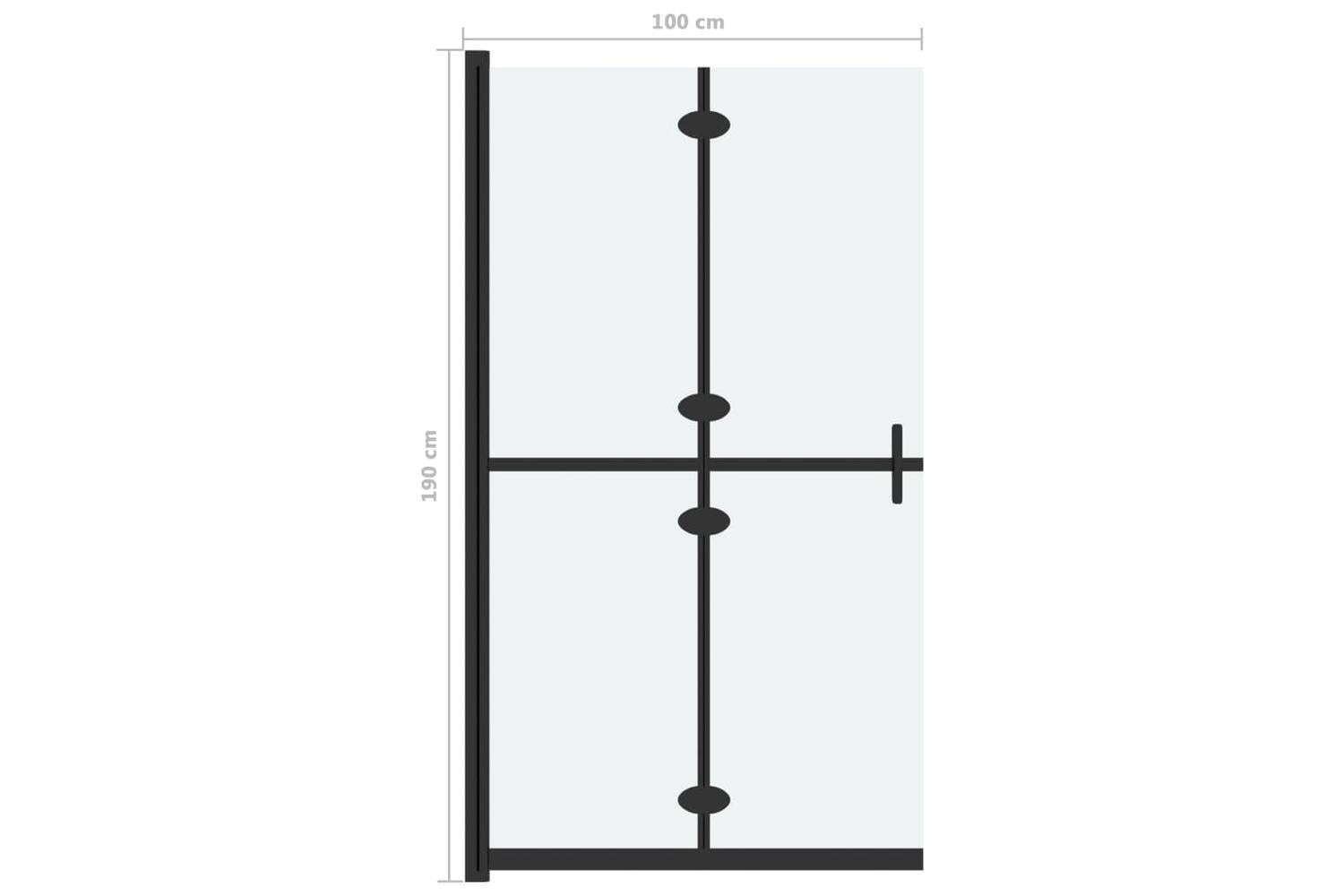 vidaXL 151195 Foldable Walk-in Shower Wall Frosted Esg Glass 100x190cm-7