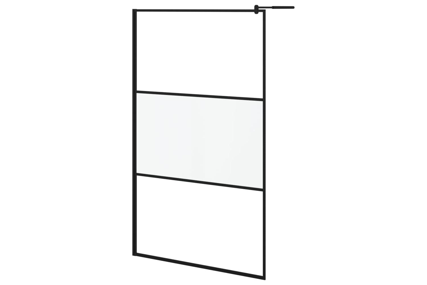 vidaXL 151879 Walk-in Shower Wall 115x195cm Frosted Esg Glass Black