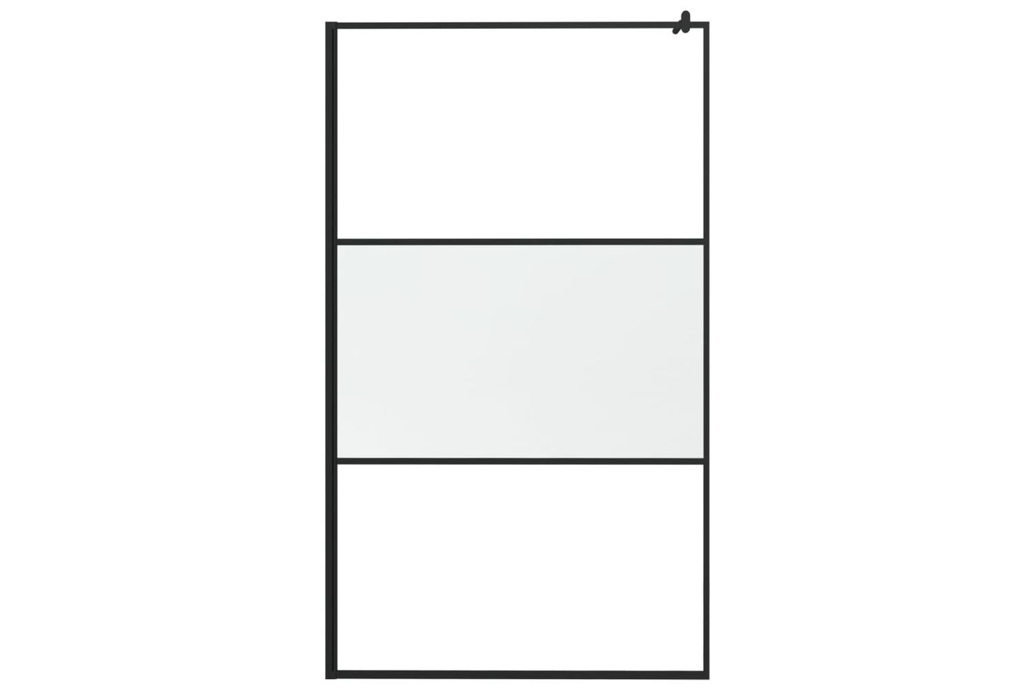 vidaXL 151879 Walk-in Shower Wall 115x195cm Frosted Esg Glass Black-3