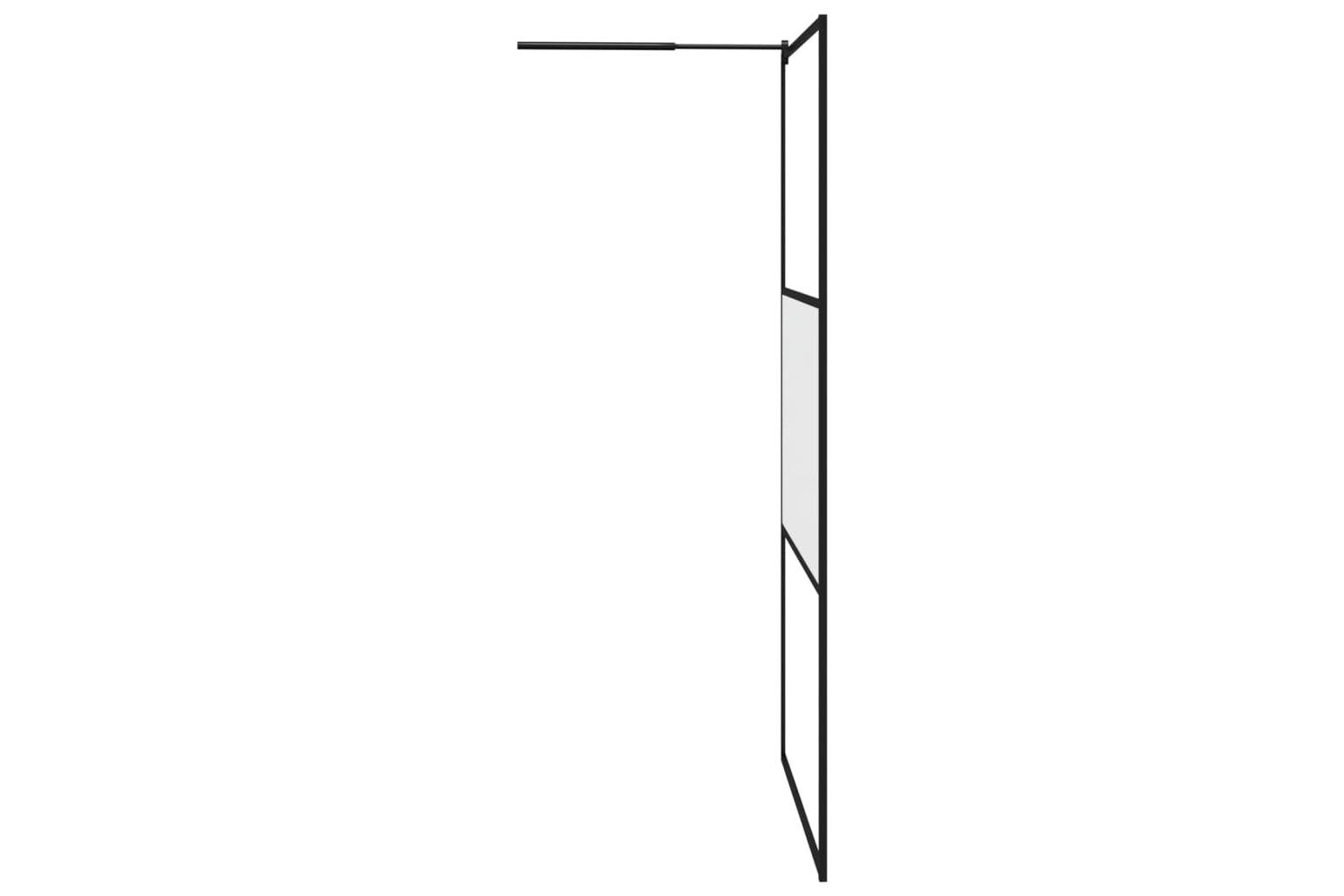 vidaXL 151879 Walk-in Shower Wall 115x195cm Frosted Esg Glass Black-4