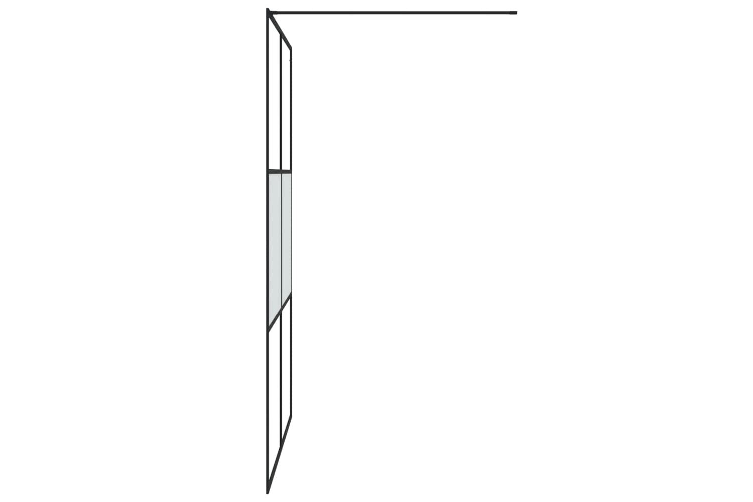 vidaXL 152109 Walk-in Shower Wall Black 140x195cm Half Frosted Esg Glass-4