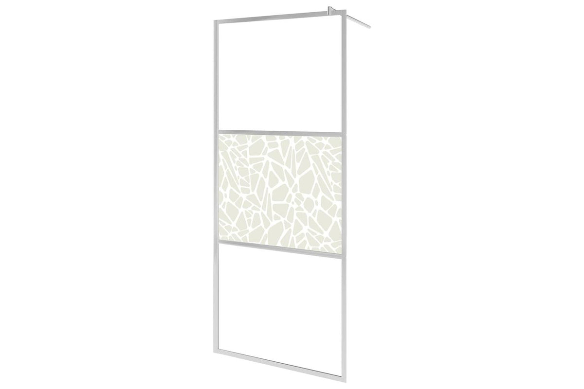 vidaXL 146654 Walk-in Shower Wall Esg Glass With Stone Design 140x195cm
