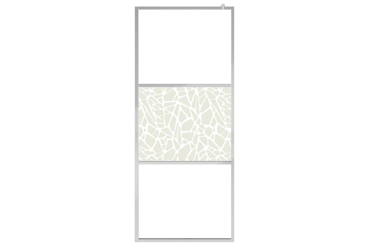vidaXL 146654 Walk-in Shower Wall Esg Glass With Stone Design 140x195cm-3