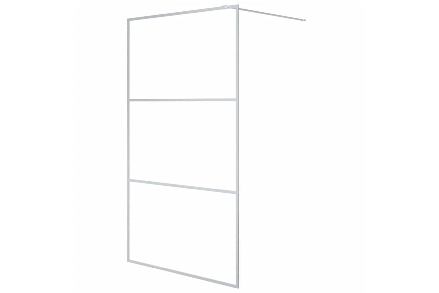 vidaXL 152118 Walk-in Shower Wall Silver 115x195cm Clear Esg Glass-2