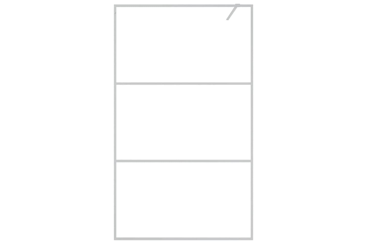 vidaXL 152118 Walk-in Shower Wall Silver 115x195cm Clear Esg Glass-3