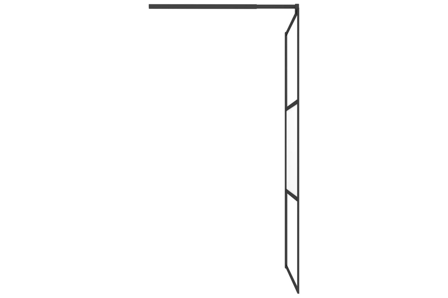 vidaXL 151874 Walk-in Shower Wall 100x195cm Half Frosted Esg Glass Black-5
