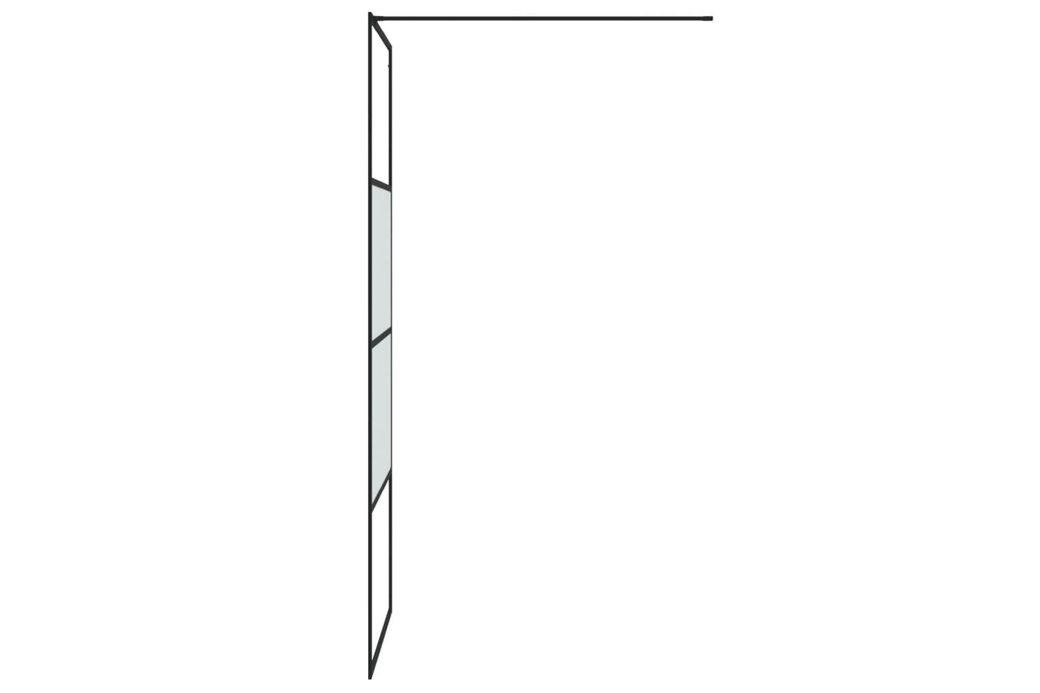 vidaXL 152125 Walk-in Shower Wall Black 80x195cm Half Frosted Esg Glass-4