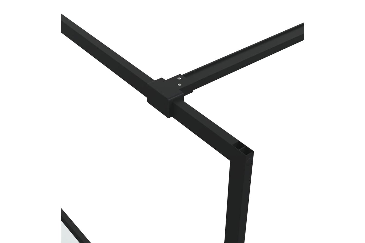 vidaXL 152125 Walk-in Shower Wall Black 80x195cm Half Frosted Esg Glass-6