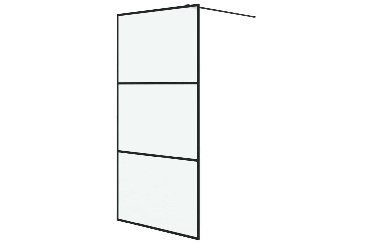 vidaXL 152112 Walk-in Shower Wall Black 100x195cm Frosted Esg Glass