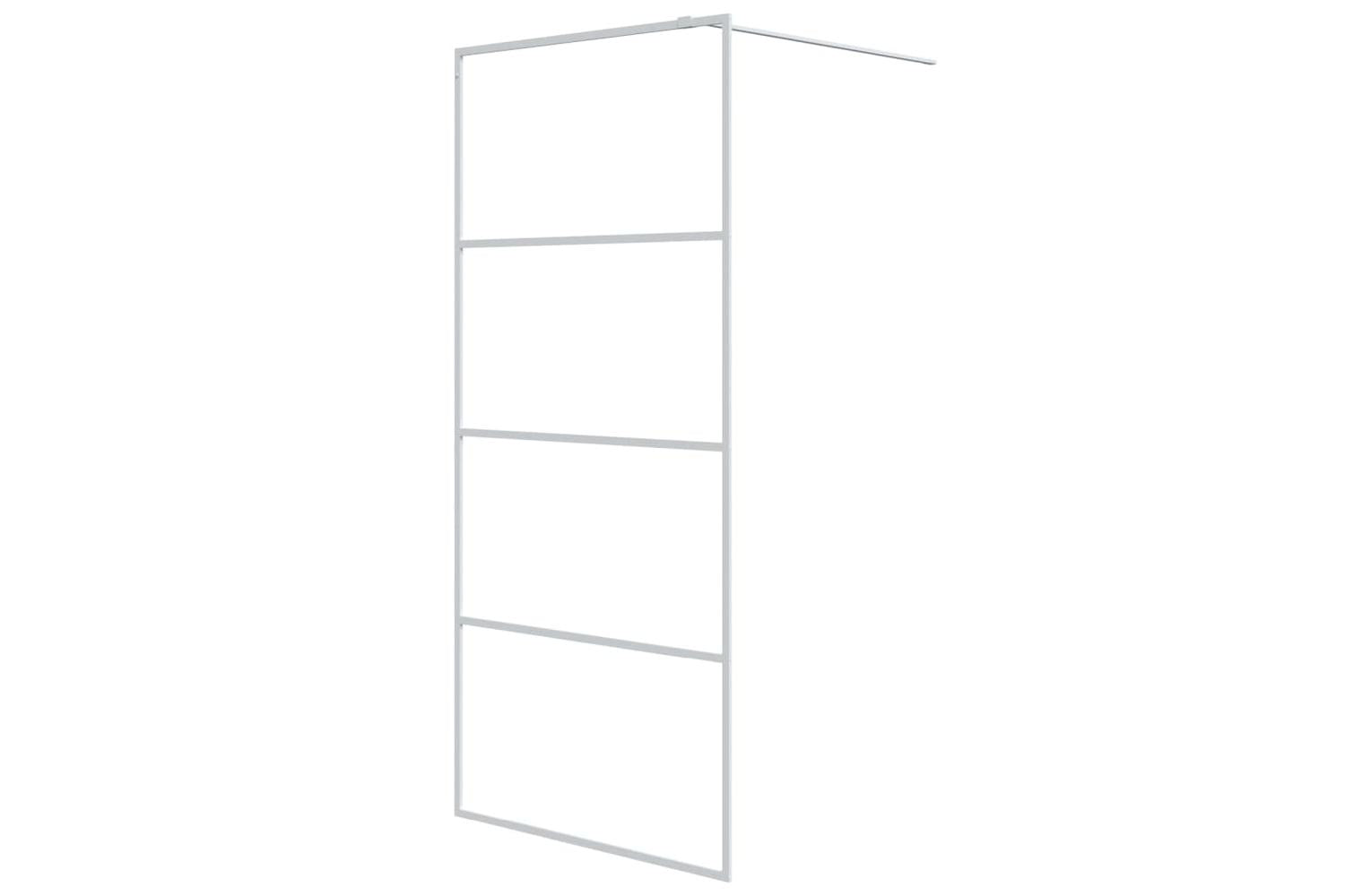 vidaXL 152141 Walk-in Shower Wall White 90x195cm Clear Esg Glass