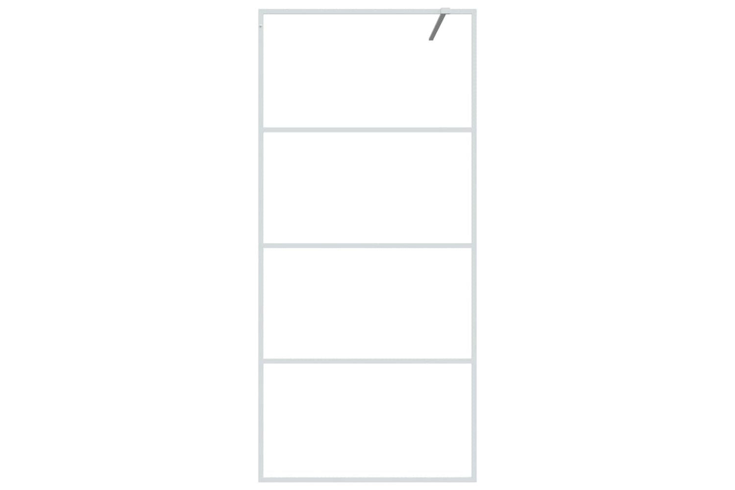 vidaXL 152141 Walk-in Shower Wall White 90x195cm Clear Esg Glass-3