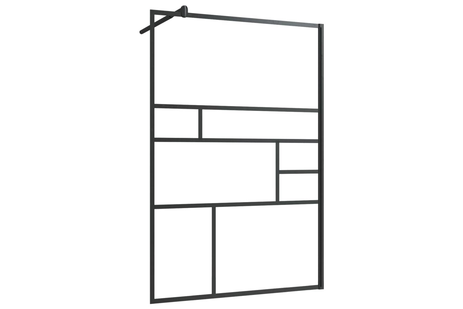vidaXL 150755 Walk-in Shower Wall With Clear Esg Glass 115x195cm Black-2