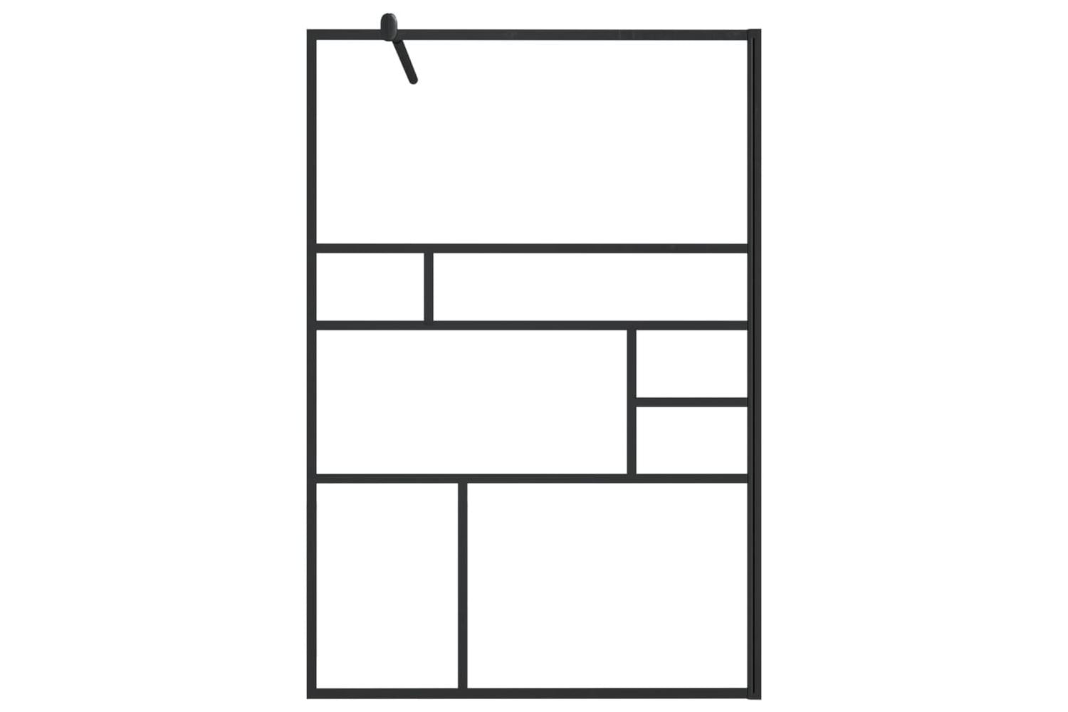 vidaXL 150755 Walk-in Shower Wall With Clear Esg Glass 115x195cm Black-3