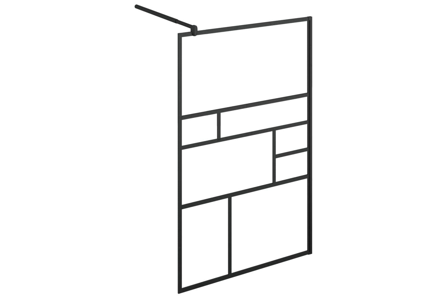 vidaXL 150755 Walk-in Shower Wall With Clear Esg Glass 115x195cm Black-4