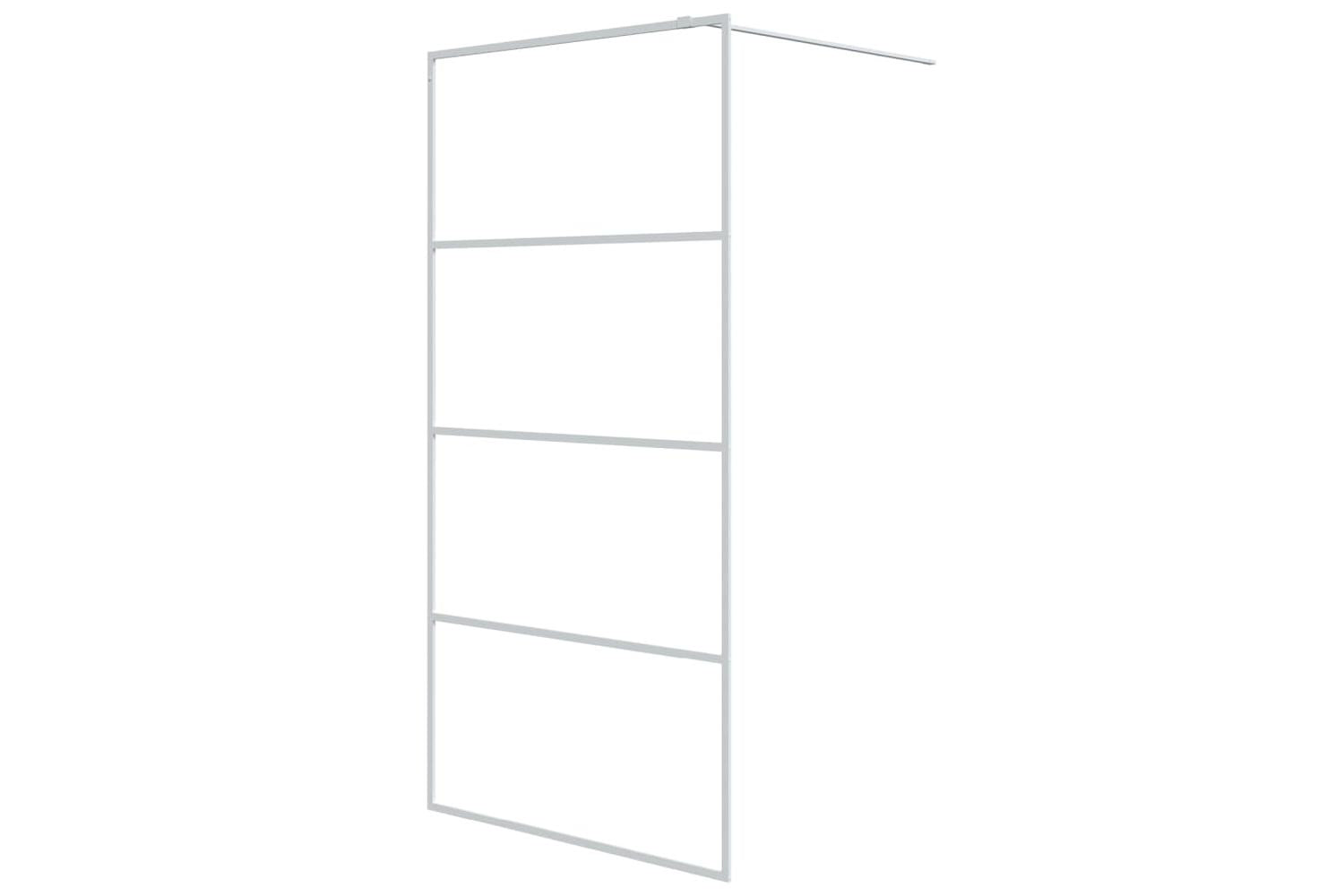vidaXL 152142 Walk-in Shower Wall White 100x195cm Clear Esg Glass