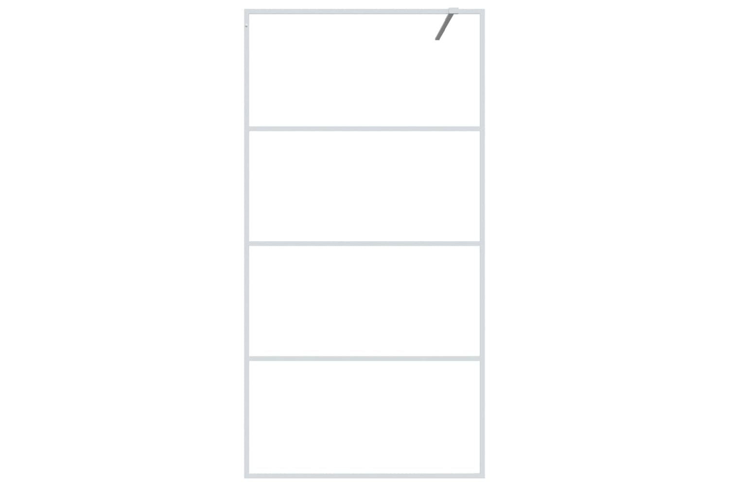 vidaXL 152142 Walk-in Shower Wall White 100x195cm Clear Esg Glass-3