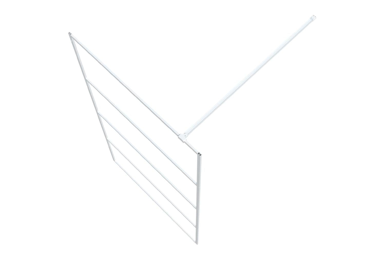 vidaXL 152142 Walk-in Shower Wall White 100x195cm Clear Esg Glass-5