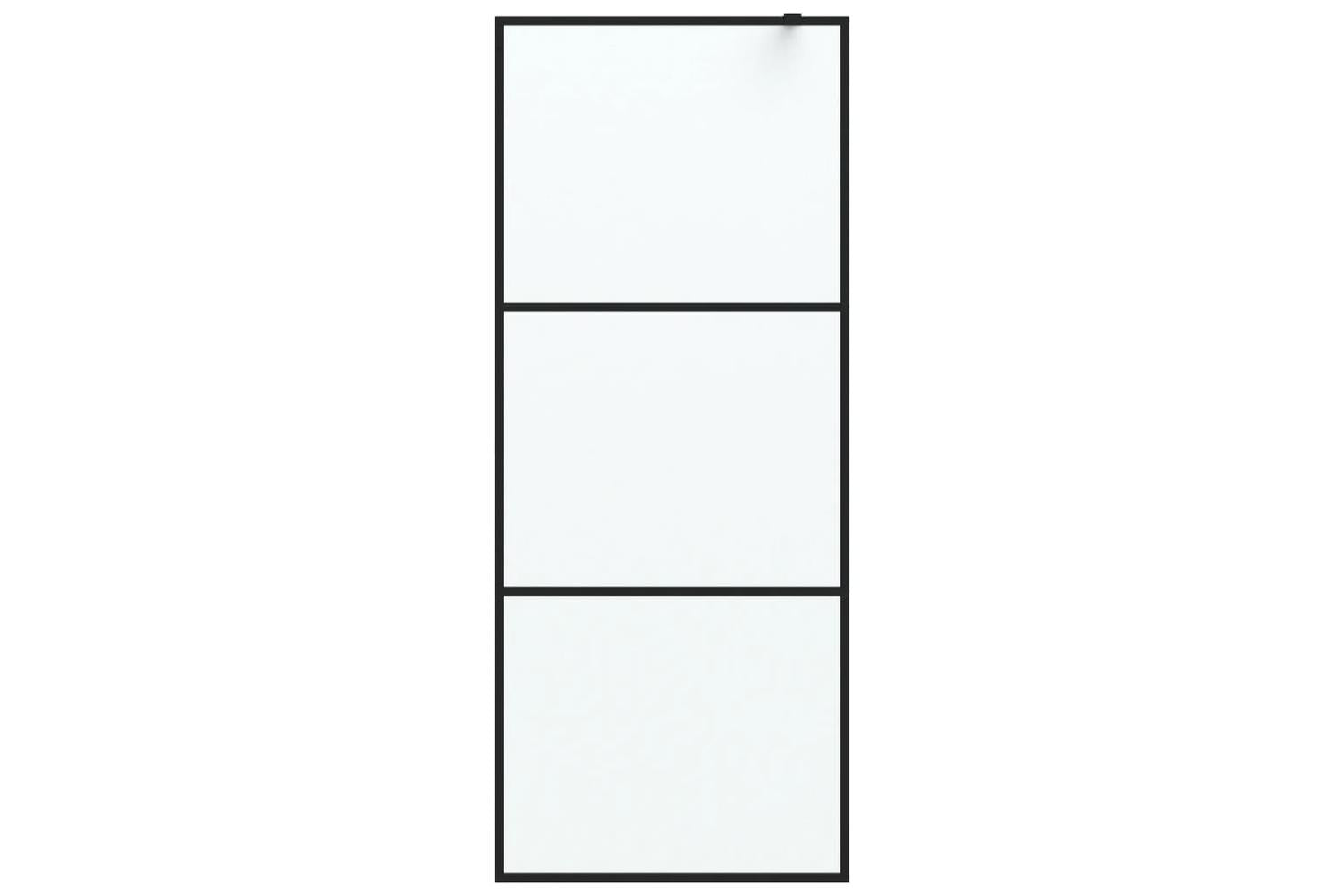 vidaXL 152110 Walk-in Shower Wall Black 80x195cm Frosted Esg Glass-3