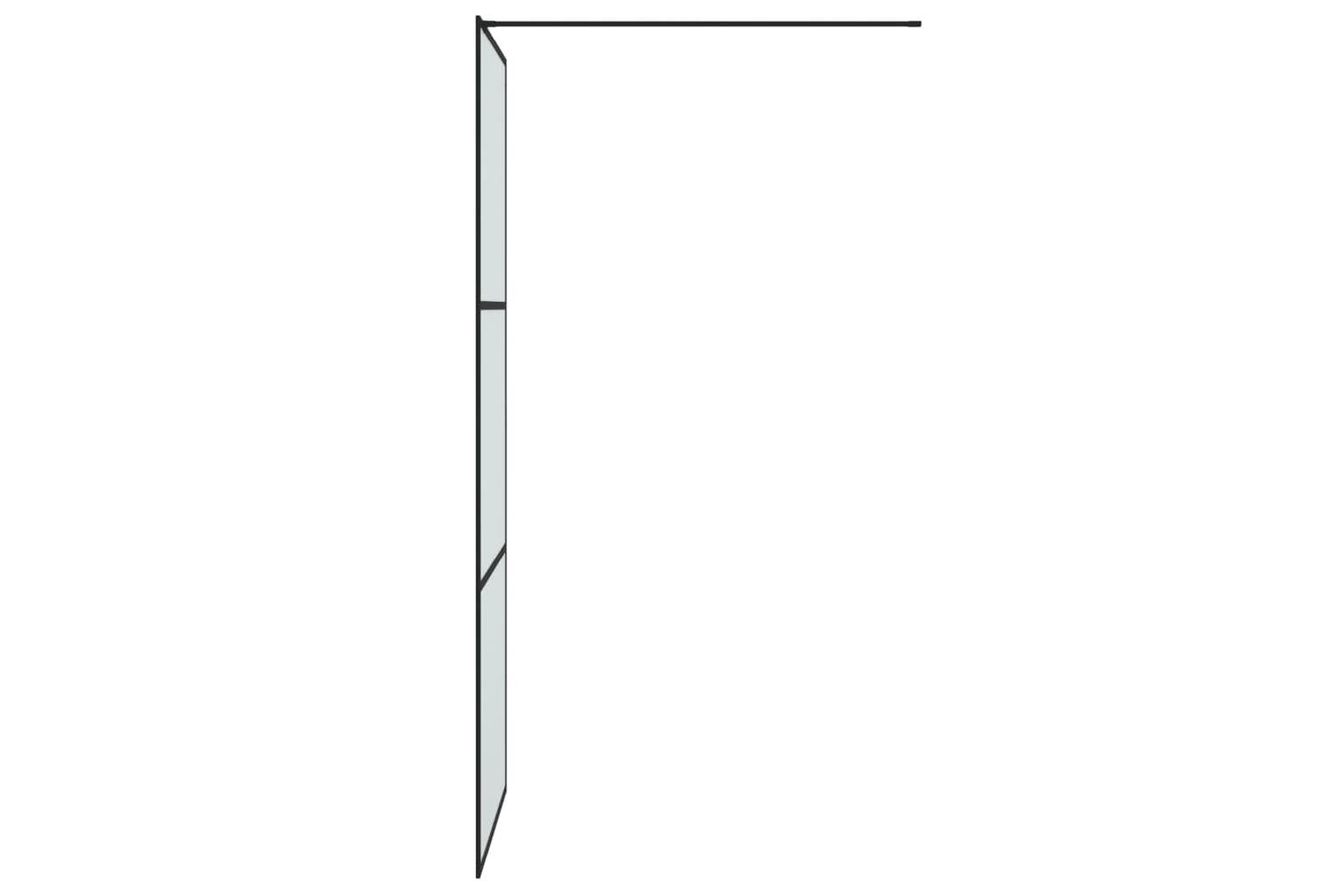 vidaXL 152110 Walk-in Shower Wall Black 80x195cm Frosted Esg Glass-4