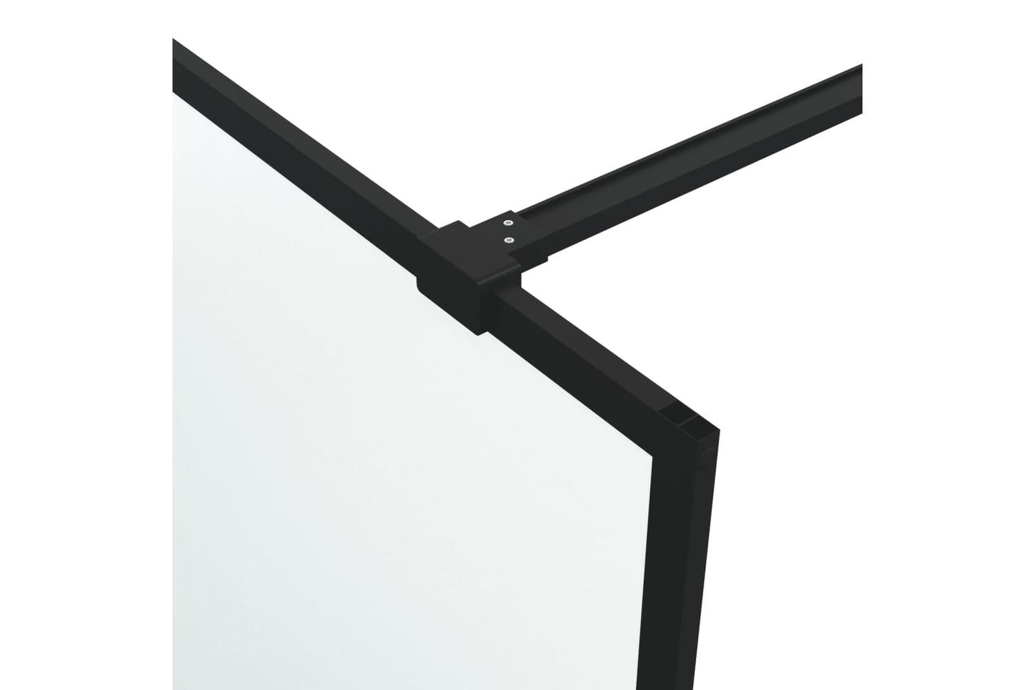 vidaXL 152110 Walk-in Shower Wall Black 80x195cm Frosted Esg Glass-6