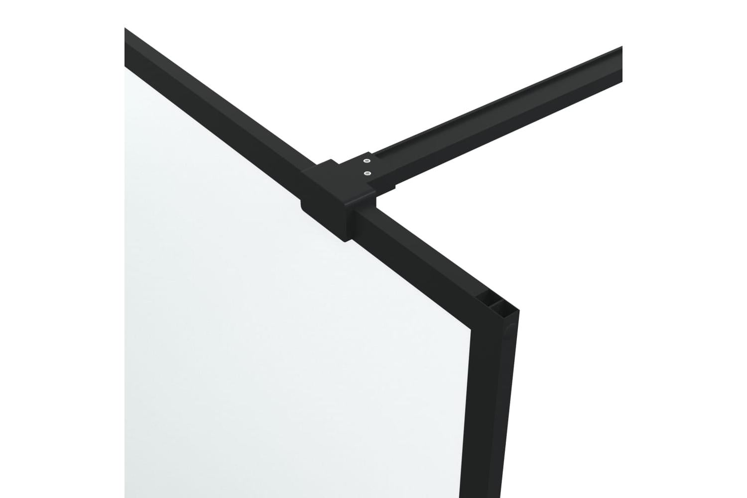 vidaXL 152113 Walk-in Shower Wall Black 115x195cm Frosted Esg Glass-6