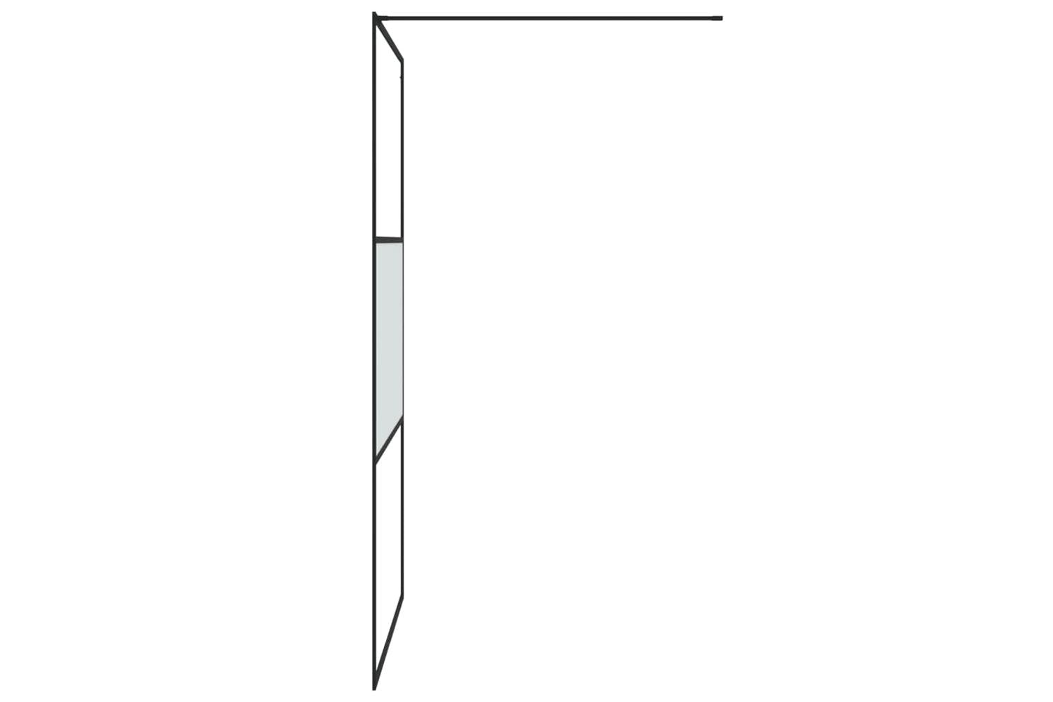 vidaXL 152108 Walk-in Shower Wall Black 115x195cm Half Frosted Esg Glass-4
